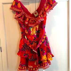 Farm Rio Pink mini dress. size L